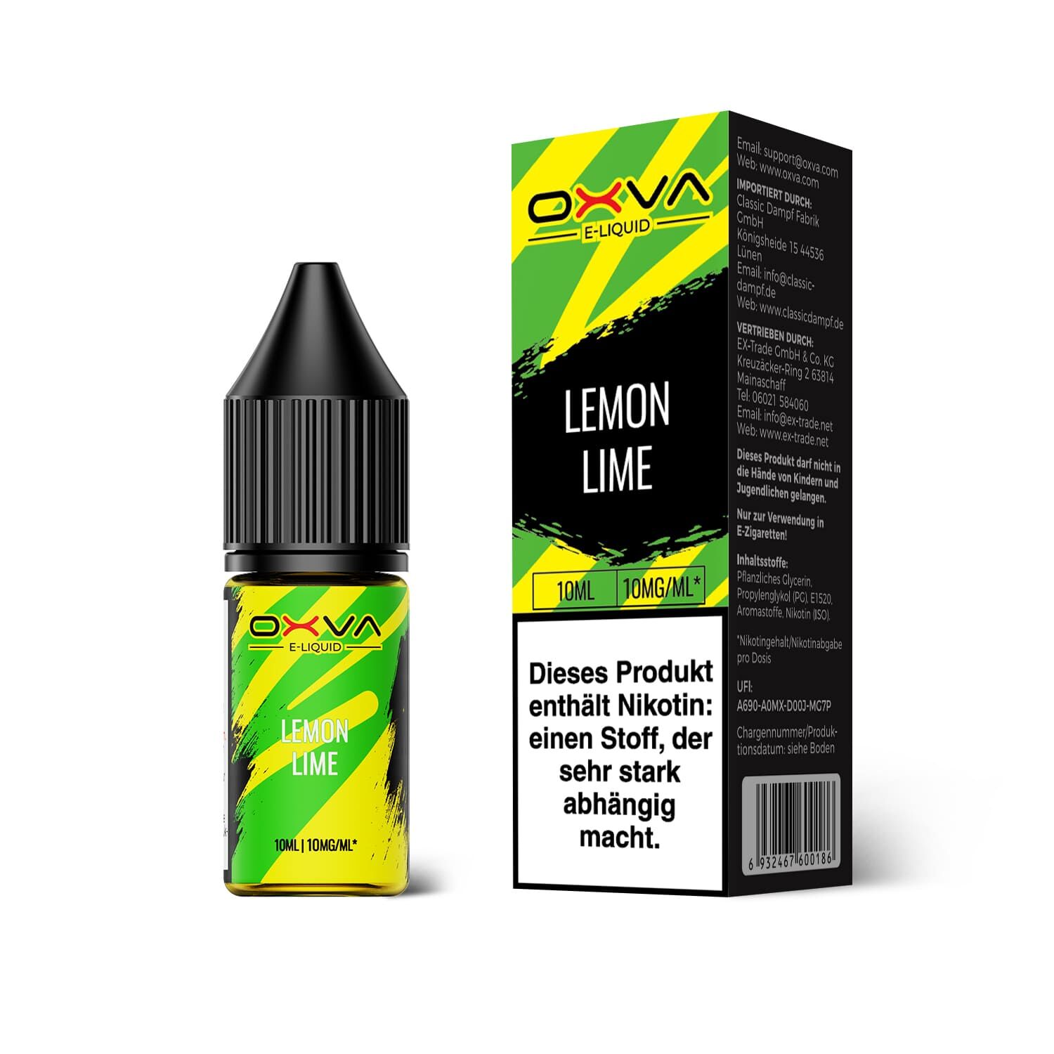 Oxva - E-Liquid Nikotinsalz - Lemon Lime - 10ml 10mg