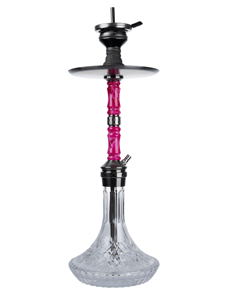 Jookah - Edelstahl Shisha - Straight Flush - Black Steel Pink