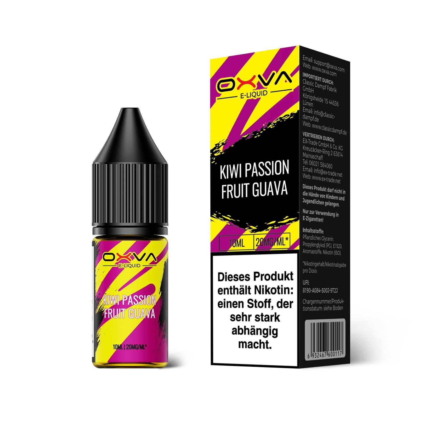 Oxva - E-Liquid Nikotinsalz - Kiwi Passionfruit Guava - 10ml 20mg