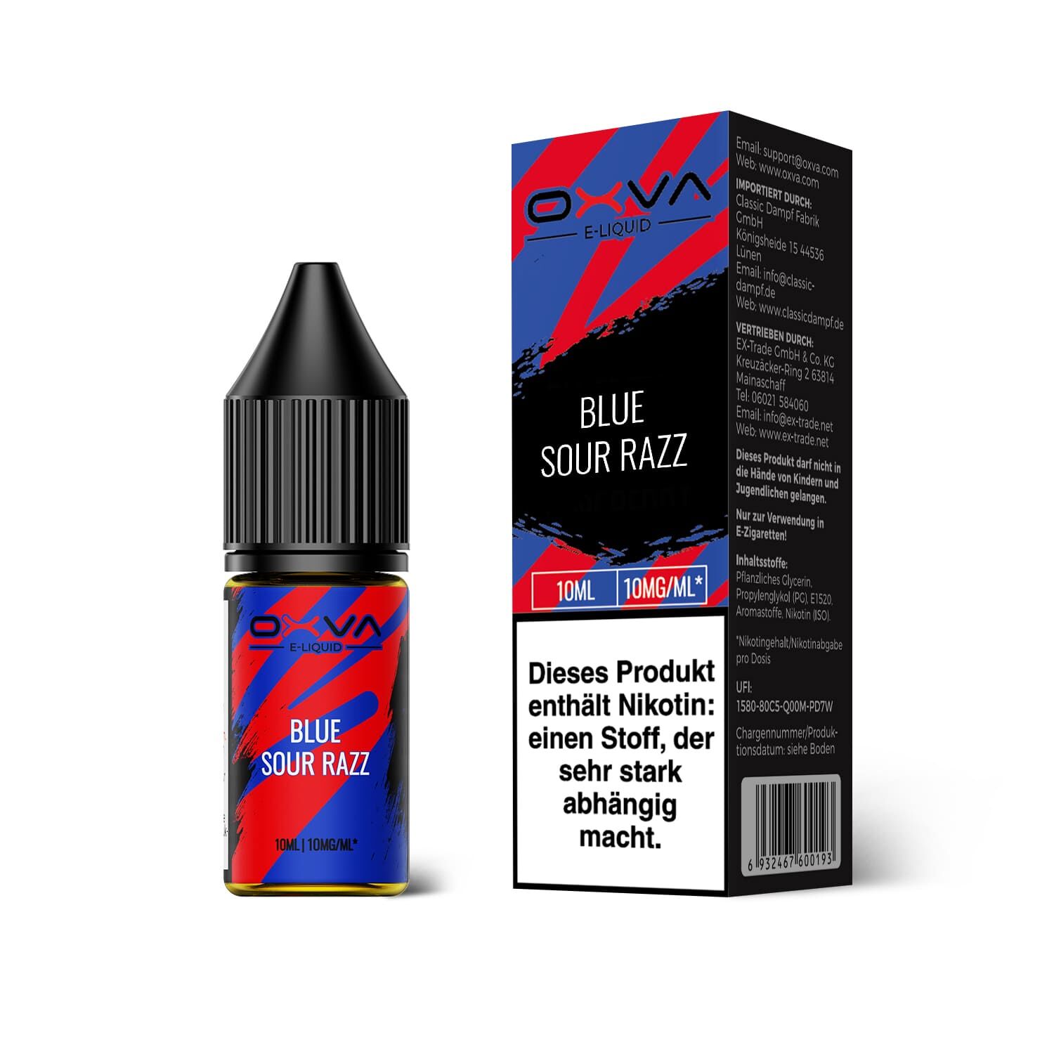 Oxva - E-Liquid Nikotinsalz - Blue Sour Razz - 10ml 10mg