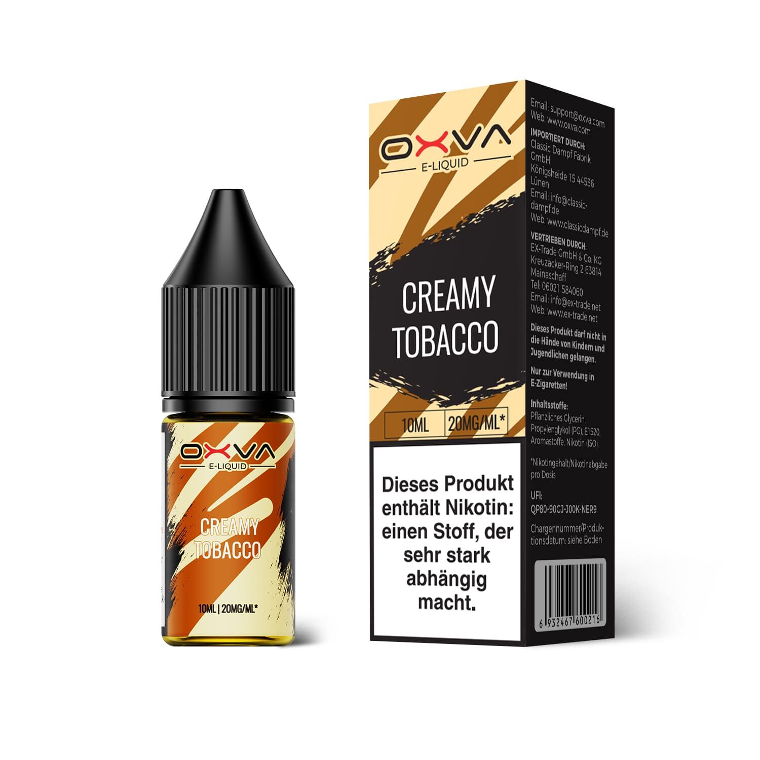 Oxva - E-Liquid Nikotinsalz - Creamy Tobacco - 10ml 20mg