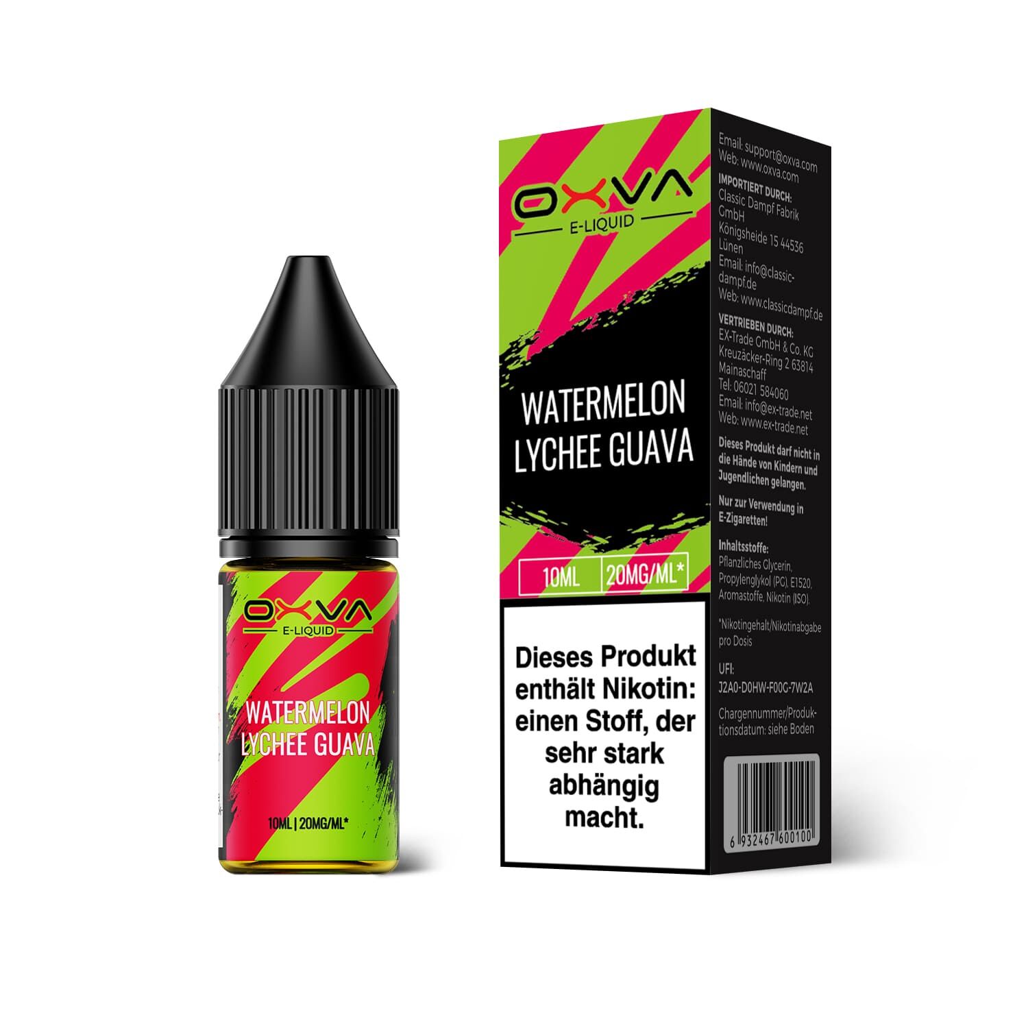 Oxva - E-Liquid Nikotinsalz - Watermelon Lychee Guava  - 10ml 20mg