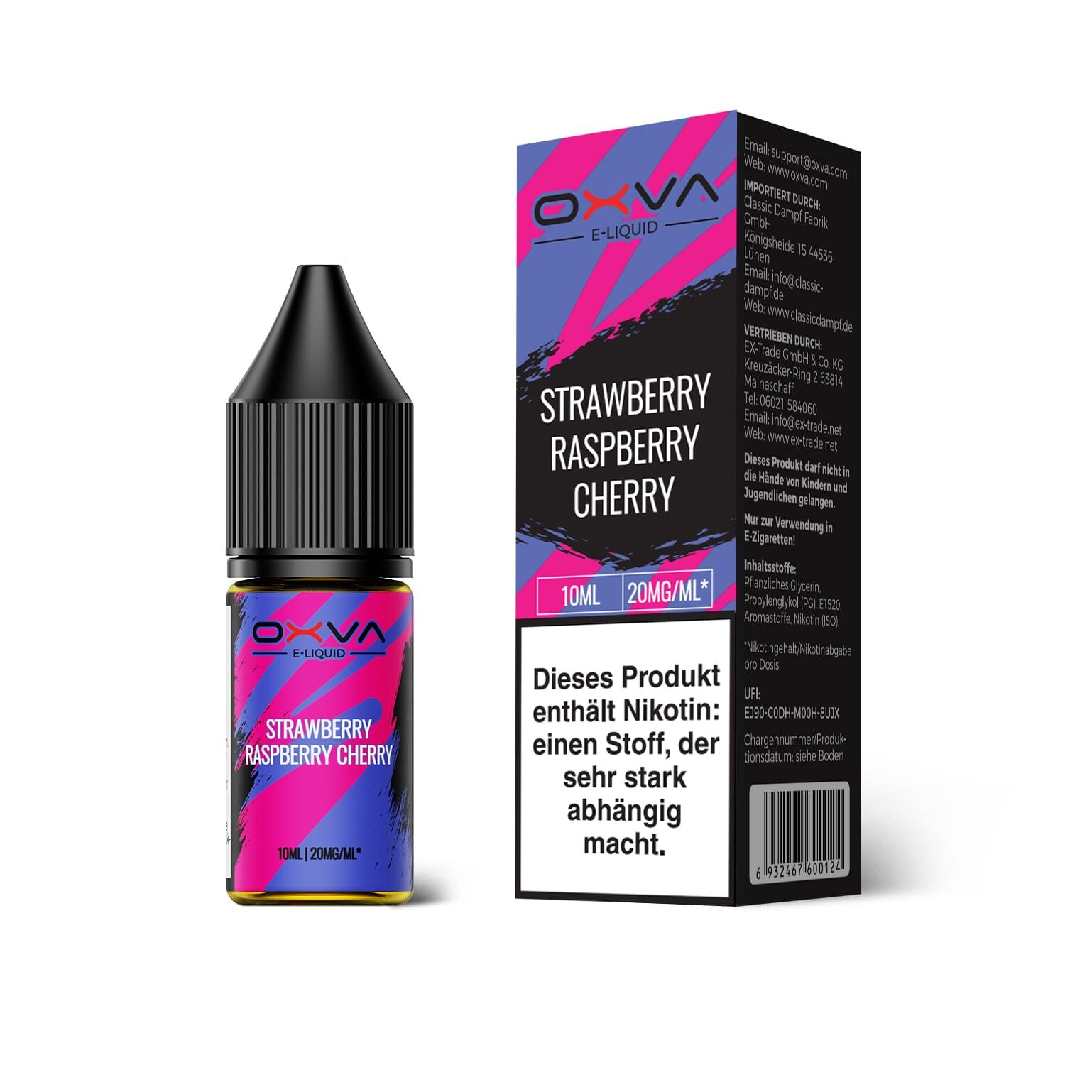 Oxva - E-Liquid Nikotinsalz - Strawberry Raspberry Cherry - 10ml 20mg